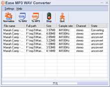 Ease MP3 WAV Converter is a software which directly converts audio files from MP3 to WAV or from WAV to MP3.