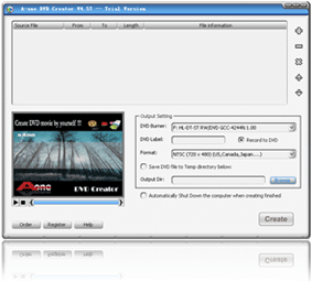 DVD Creator Software - A-one DVD Creator, Create DVD movie from AVI,MPEG,WMV,MOV,MP4