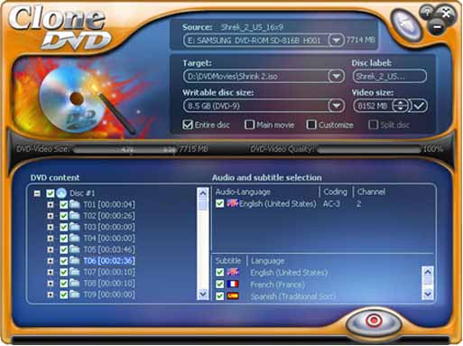 CloneDVD - Worldwide most popular DVD movie copy software.