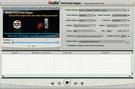 Acala DVD Audio Ripper is a intuitive to use program which extract your favorite DVD movies audio track and make it into your music.