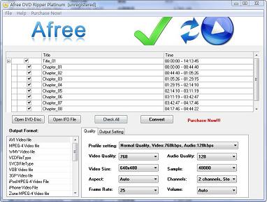Afree DVD Ripper Platinum provides a fast and easy way to convert your DVD movies or just the parts of the movie that you want to your computer.