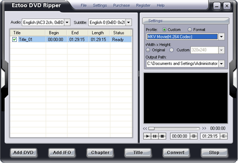 EZTOO DVD Ripper - Rip DVD  and Convert DVD To Video or Audio files.