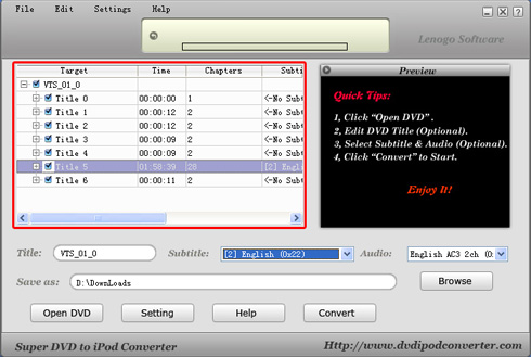 How to Convert DVD Movies to iPod Format with Lenogo DVD to iPod Converter!