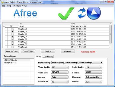 Afree DVD to iPhone Ripper is a powerful DVD ripper which helps you rip DVD movie to video format