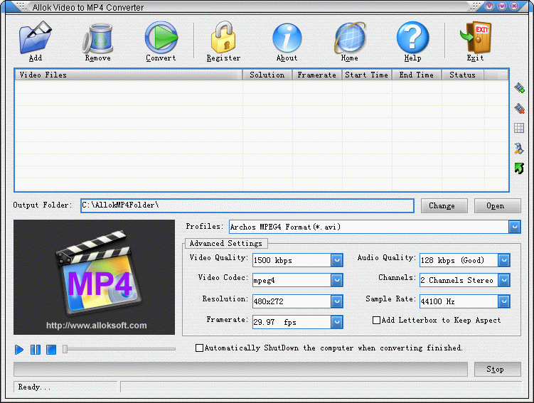 Allok Video to MP4 Converter - Convert AVI to MP4, MPEG to MP4, WMV to MP4