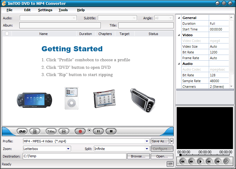 ImTOO DVD to MP4 Suite - Convert DVD to MPEG4, MPEG4 converter