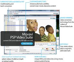 Movavi PSP Video Suite - PSP converter, PSP encoder, PSP DVD converter.