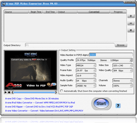 A-one Video to PSP Converter - Convert AVI MPEG WMV MOV RM Video to PSP Converter