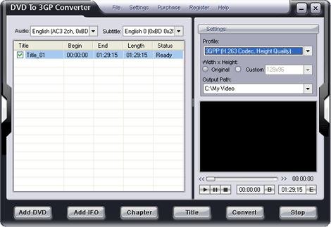 EZTOO DVD TO 3GP Converter - Rip DVD and Convert DVD To 3GP Video files.