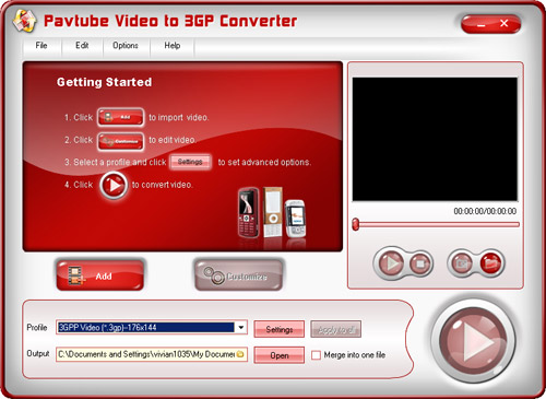 Pavtube Video to 3GP Converter - convert AVI, MPEG, WMV to 3GP, video to cell phone.