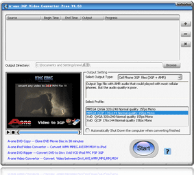 A-one Video to 3GP Converter - Convert AVI MPEG WMV MOV RM Video to 3GP Converter