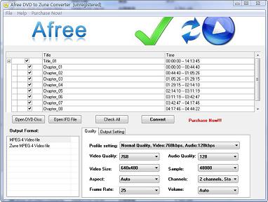 Afee DVD to Zune Converter is an excellent DVD ripper tool which helps you rip DVD movie to video format