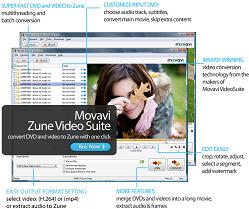 Movavi Zune Video Suite - convert video and DVD to Zune.