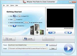 Moyea YouTube to Zune Converter - Convert youtube to zune video, enjoy youtube video on zune.