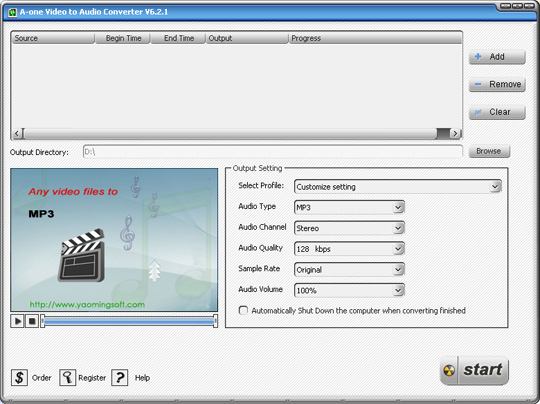 A-one Video to Audio Converter - convert RM to MP3, MPEG RM to MP3 converter